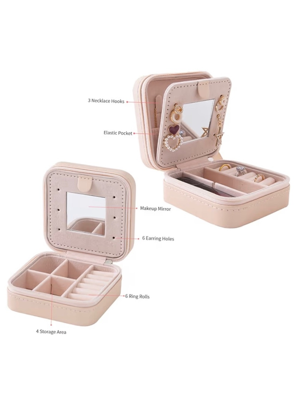 Jewelry Traveling Case (Light Pink) (NWT) - Picture 4 of 16